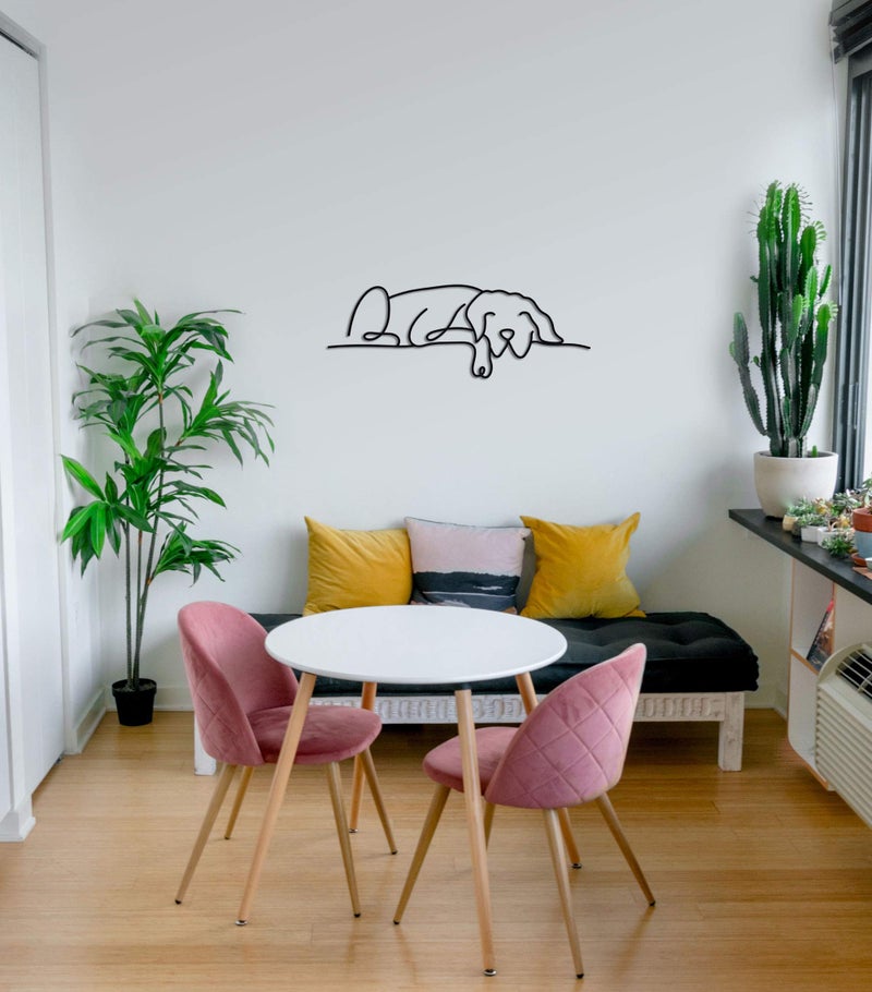 Matani Metal Dog Wall Decor | Minimalist Room & Living Room Wall Decor (Sleeping Labrador) - Image 3